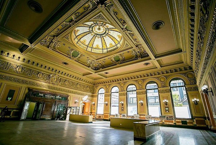 a large clock in the middle of a room