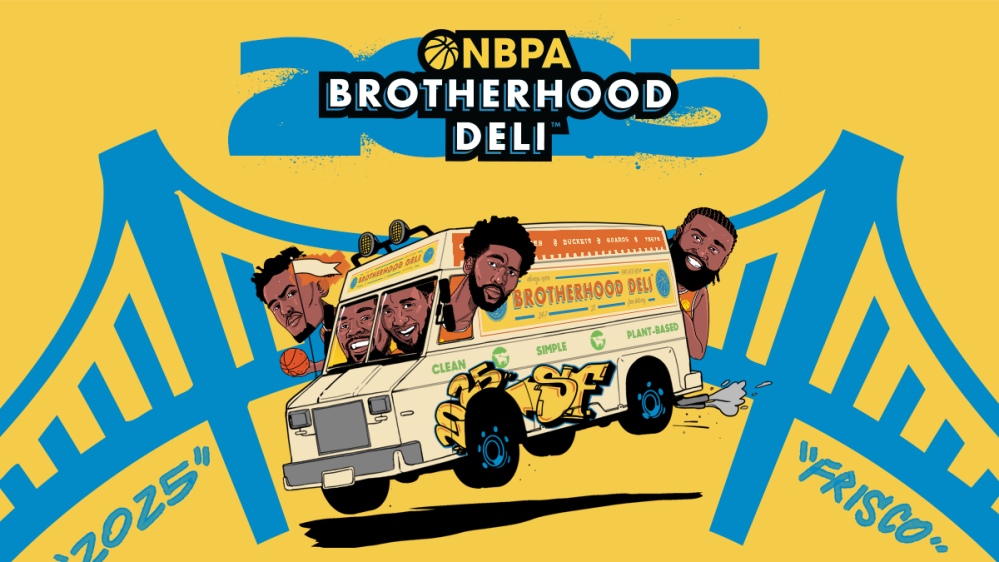 image of cartoon people's heads popping out of the brotherhood deli food truck