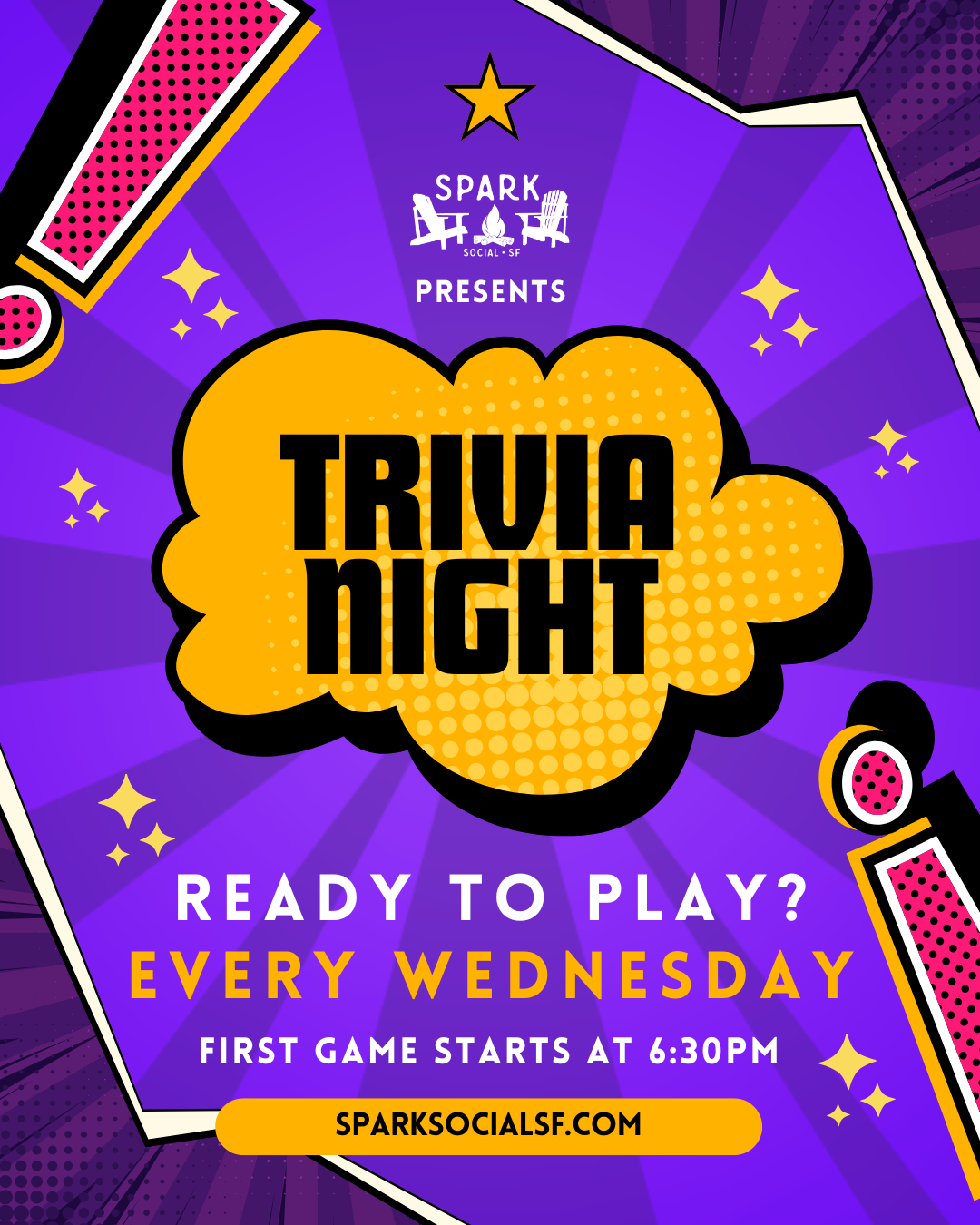 2025 Trivia Night at SPARK Social SF text