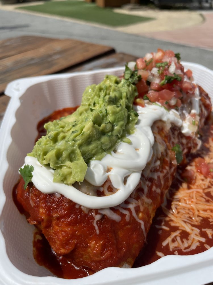 a close up of food on a plate