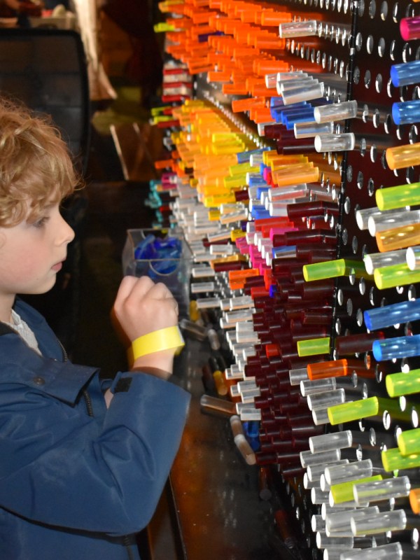 a person standing in front of a store